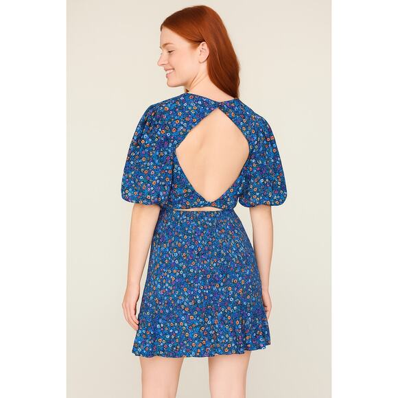 Sandro Pinelle Blue Floral Dress - Size 38 - Picture 2 of 15